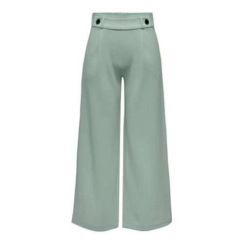 JDYGEGGO JDYGEGGO Damesbroek met wijde pijpen, gemiddelde taille, wijde pijpen, wijde pijpen, groen, M / 32L