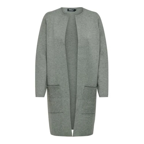 Offerta a tempo: ONLY ONLRIVER L/S Long Cardigan Knt Noos, Maglione Cardigan Donna, Agave Green/Detail:W. Melange, - 30% da 49.99 € a 34.99 €