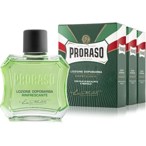 Offerta a tempo: Proraso Lozione Dopobarba Uomo Rinfrescante, 3 x 100ml, Lozione con Olio di Eucalipto e Mentolo da applicare dopo la rasatura, Made in Italy - 35% da 17.33 € a 11.25 €