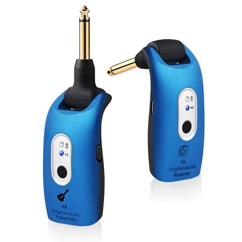 Offerta a tempo: INGPARTNER A9 Wireless Guitar System 2.4GHz 270°Rotate Audio Trasmettitore Wireless Ricevitore per Guitar Bass Violin Keyboard Electric Instruments (Blu, 1TX + 1RX) - 0.00% da 14.43 € a 14.43 €