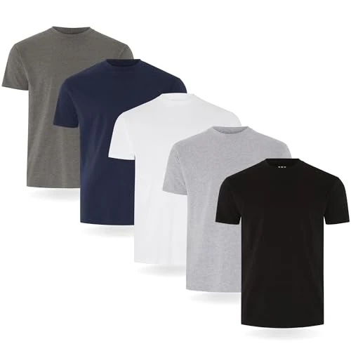 Offerta a tempo: FM London confezione da 3/5 Maglietta da uomo - T-shirt premium con design leggermente aderente - Maglietta super morbida realizzata in cotone 100% - 0.00% da 28.49 € a 28.49 €