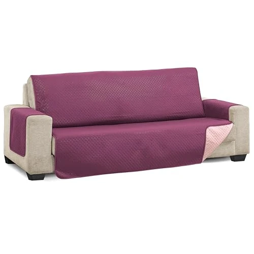 Martina Home Diamond 4-Seater Padded Sofa Cover XL - Aubergine/Salmon