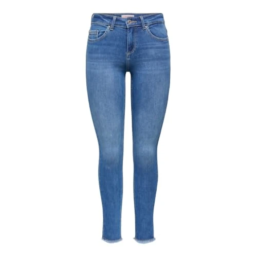 Zeitlich begrenztes Angebot: ONLY Damen Jeans ONLBLUSH MID SK ANK RW DNM REA1319 NOOS 15293282,Medium Blue Denim,S / 34L von 39.99 € auf 20.19 € (50% Rabatt)