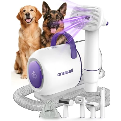 Limited-time offer: oneisall Dog Vacuum Brush for Shedding Grooming,Suction 99% Pet Hair,Dog Grooming Vacuum,Dog Hair Vacuum Groomer with 4 Pet Grooming Tools,Pet Hair Remover (pur) from 90.84 £ to 90.84 £ (save 0.00%)