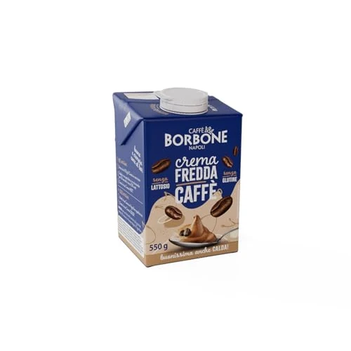 Caffè Borbone Kaffeecreme - Sahne auf Milchbasis mit laktosefreiem, löslichem Kaffee, langlebig UHT - laktose- und glutenfrei - 550-Gramm-Kartonpackung