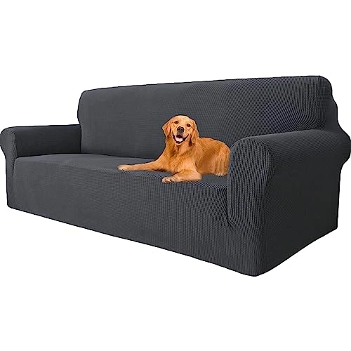 Offre limitée : YSTELLAA Housse Canapé 3 Places Extensible, Moderne, Gris Foncé de 34.99 € à 34.99 € (0.00% de remise)