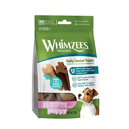 Tijdelijke aanbieding: WHIMZEES Puppy Stix XS/S, 28 Stuks – Maat XS & S, Kauwsnack voor Zeer Kleine/Kleine Puppy's, Natuurlijk & Graanvrij, Vegetarisch, Zonder Toegevoegde Suiker van 7.99 EUR naar 7.99 EUR (korting 0%)