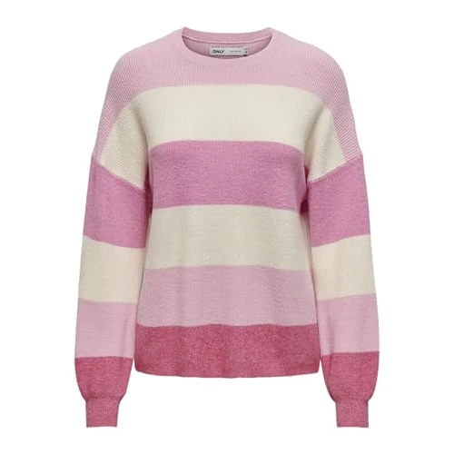 Beperkte aanbieding: ONLY Dames gebreide trui ONLATIA gebreide trui, Pink Lady/Stripes: w. Jetstream/Moonlight/Pink Yarrow, XS van 28.04 EUR naar 28.04 EUR (besparing 0%)