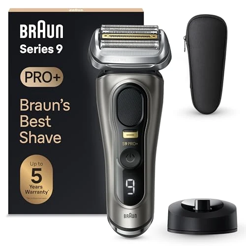 Braun Series 9 Pro + elektryczna golarka męska, golarka elektryczna z elementami do golenia 5 Pro, maszynka do długich włosów ProTrimmer, stacja ładująca, czas pracy 60 min, na mokro i sucho,