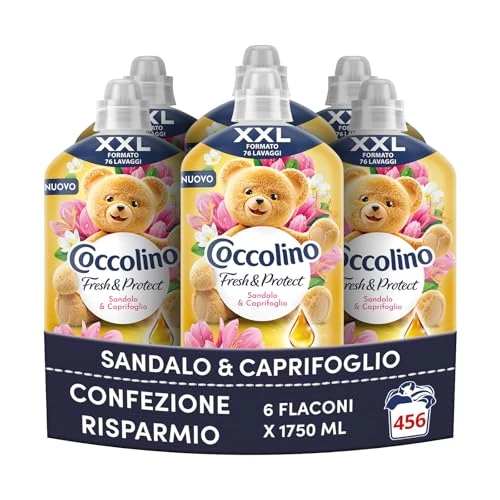 Offerta a tempo: Coccolino Ammorbidente Concentrato Sandalo e Caprifoglio, Ammorbidente Lavatrice Intense — 30% da 35,94 € a 25,14 €