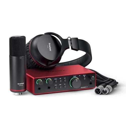 Offre limitée : Focusrite Scarlett 2i2 Studio 4th Gen, bundle d'interface audio USB pour les auteurs-compositeurs, avec microphone à condensateur et casque : enregistrez, streamez et podcastez de 278.15 EUR à 241.99 EUR (remise 13%)