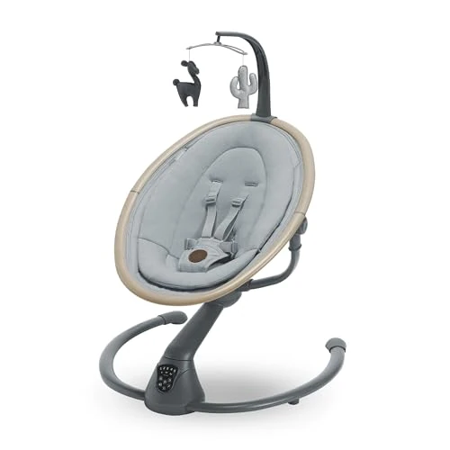 Maxi-COSI Cassia Electric Baby Swing, 0-6 Months, 9 kg Max, Baby Lounger, 12 Melodies, 360° Rotation, Motion Detection, 5 Swing Speed, 2 Tilt Positions, Beyond Grey