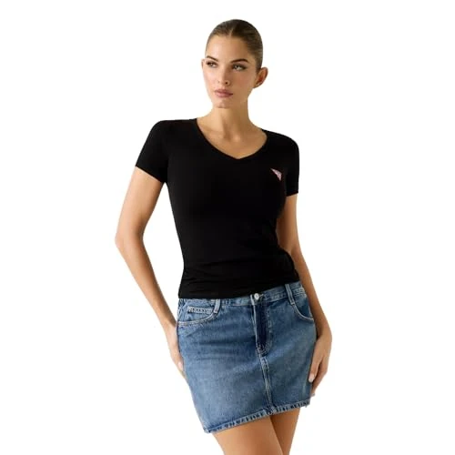 Offre limitée : GUESS Woman's T-Shirt Slim FIT T-Shirts SS VN Mini Triangle Tee XS de 30.00 € à 22.02 € (27% de remise)