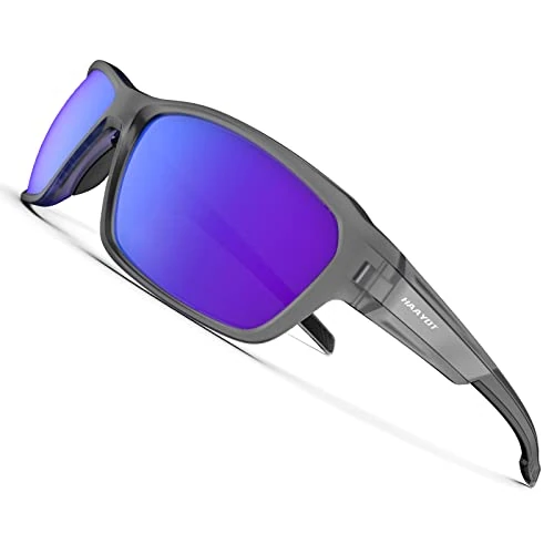 Offerta a tempo: HAAYOT Occhiali da sole polarizzati Uomini Donne Occhiali da sole Sportivi Leggero TR90 Telaio Occhiali da Ciclismo per Pesca Guida Corsa Escursionismo, Ghiera Trasparente e Grigio - 0% da 15.99 € a 15.99 €