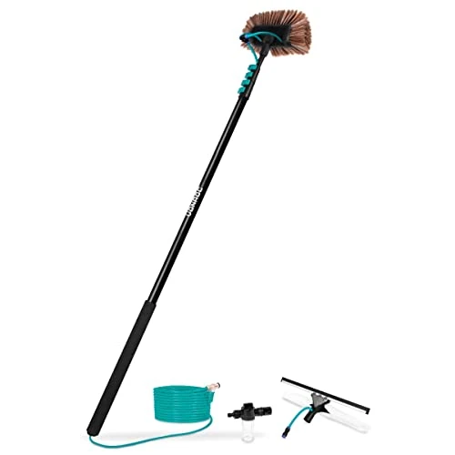 Oferta limitowana: VONROC Teleskopowa Szczotka do Mycia 6,5m – Regulowana Myjka z Wężem 9m, Dozownikiem Mydła i 2 Głowicami – Do Mycia Okien, Paneli Słonecznych, Samochodów, Kamperów, Ciężarówek, Dachów i Elewacji z 1119.00 zł na 129.00 zł (oszczędź 88.47