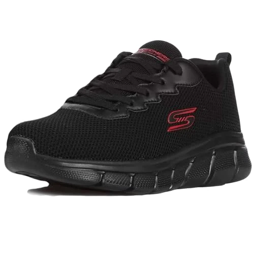 Skechers Bobs B Flex Chill Edge Sneakers voor heren, Zwart gebreid, 45 EU