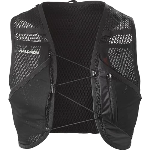 Salomon Active Skin 8 No Flasks Chaleco de Hidratación Trail Running Senderismo Trail Running Senderismo MTB Unisexo, Hidratación Sencilla, Ajuste preciso, Almacenamiento optimizado, Negro, XS