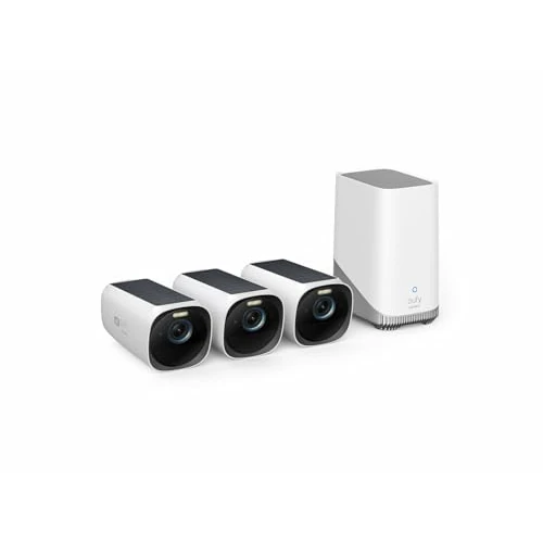 Offerta a tempo: eufy Security eufyCam S330(eufyCam 3), telecamera wi-fi esternoi, telecamera pannello solare, risoluzione 4K, riflettore e visione notturna a colori, Nessun Costo Mensile, Kit di 2 telecamere - 6% da 369.99 € a 348.64 €