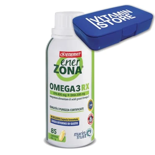 Offerta a tempo: Enervit, Enerzona Omega 3 RX 85 Capsule da 1g Senza Ritorno di Gusto, Integratore Omega 3 IFOS, Acidi Grassi per Cuore, Vista e Cervello, Olio di Pesce Omega 1000mg, Senza Glutine, con Portapillole - 5% da 33.96 € a 32.10 €