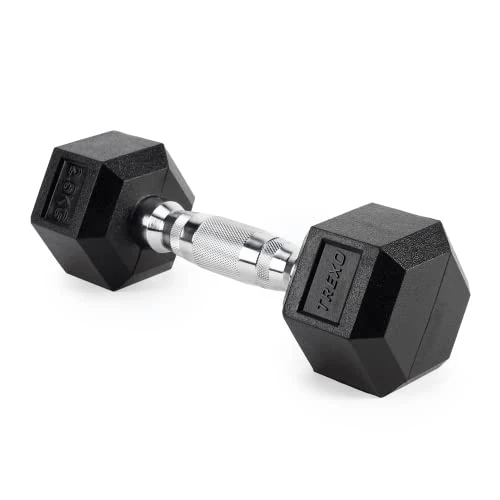 Limited-time offer: TREXO Hexagon Dumbbells 2.5 kg Hex Dumbbells with Durable Rubberised Cast Iron for Strength Training with Ergonomic Chrome-Plated Handle Weights Training Home Dumbbell for Men and Women from 113.24 £ to 23.46 £ (save 79.28%)