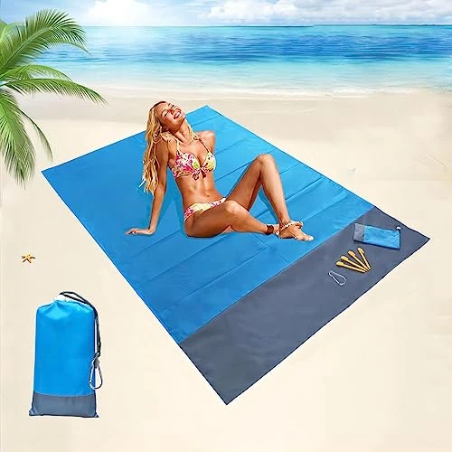 Gigmeta Tapis de Plage Imperméable 200 x 140 cm, Portable Couverture de Plage, Couverture Pique Niques imperméable, pour Les Voyages, Le Camping, la randonnée,Vacances, etc.
