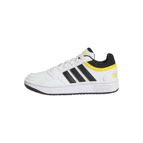 adidas Unisex - Bambini Hoops Shoes, Cloud White / Core Black / Bold Gold, 35 1/2 EU