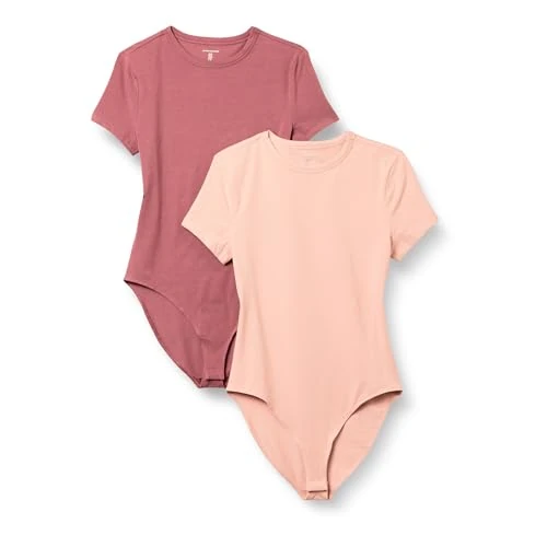 Oferta limitada: Amazon Essentials Body Tipo Camiseta de Corte Entallado en Punto de algodón elástico Mujer, Pack de 2, Ciruela/Rosa Magenta Viejo, S de 36.80 € a 36.80 € (ahorro 0.00%)