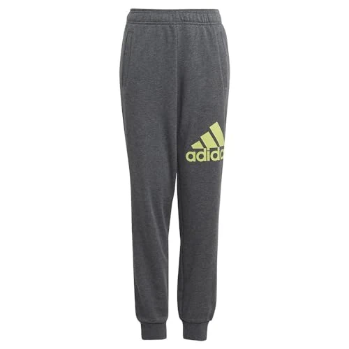 Oferta limitada: adidas Unisex niños Essentials Regular Fit Big Logo Cotton Pants, Dark Grey Heather/Pulse Lime, 7-8 Years de 19.25 EUR a 19.25 EUR (ahorro 0%)