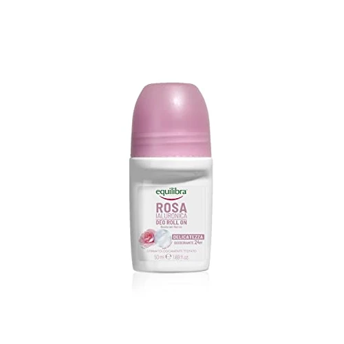 Equilibra Body Pink Ialuronica Desodorante Roll On, desodorante Roll On adecuado para pieles sensibles, desodorante 24H con complejo antiolor, base de rosa y ácido hialurónico, 75 ml