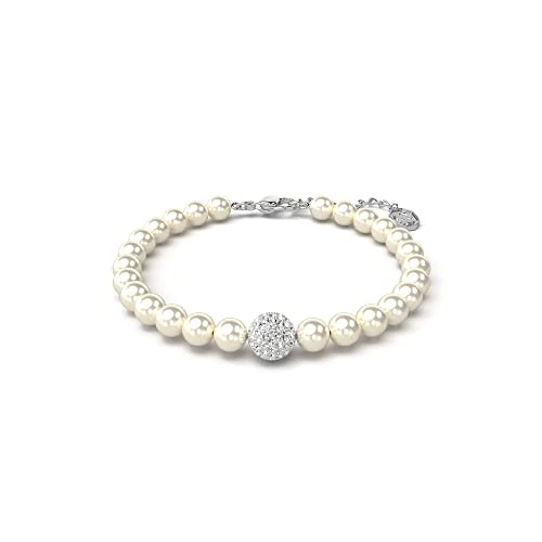 Swarovski Strand Swarovski Remix Collection, Crystal Pearl, Bianco, Placcato rodio