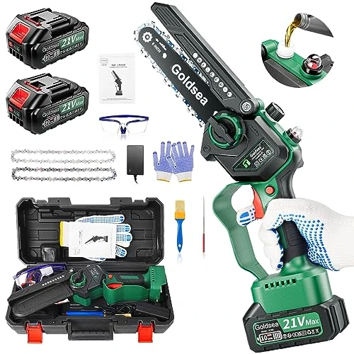 Offerta a tempo: Mini Motosega a Batteria con 8000mAh Batterie Motosega a Batteria per Potatura con Motori Brushless — 22% da 59,99 € a 46,79 €