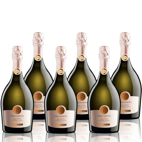 Offerta a tempo: CASA CANEVEL "CUVÈE ROSA EXTRA DRY" | Vino Spumante Rosé Extra Dry| 6x750 ml | Confezione 6 bottiglie - 30% da 51.76 € a 36.49 €