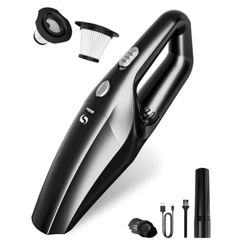 SERVOMASTER Aspirateur Voiture Puissant, Aspirateur à Main, Mini Aspirateur De Table avec Batterie Rechargeable, Aspirateurs sans Fil pour Homme Femme, pour Voiture, Poils d'animaux, Maison