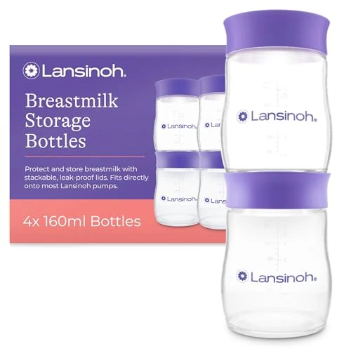 Oferta limitada: Lansinoh Botellas de almacenamiento de leche materna, 4 x 160 ml, apilables, sin BPA, a prueba de fugas, para recién nacidos, artículos esenciales para refrigerador, congelador, recipientes de 21.96 € a 21.96 € (ahorro 0.00%)