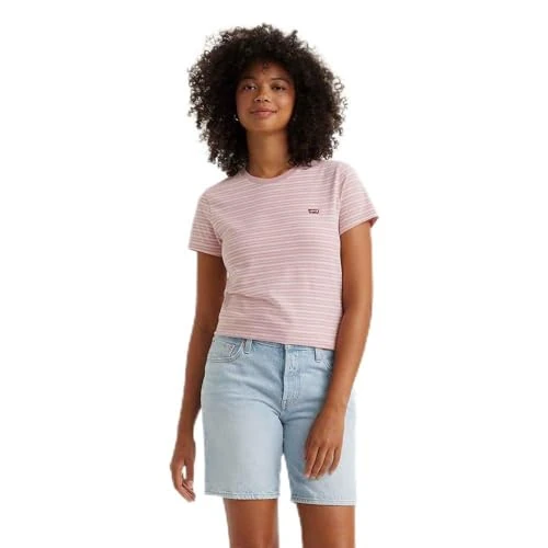 Offerta a tempo: Levi's The Perfect Tee, T-Shirt Donna, Tea Stripe Keepsake Lilac, XXS — 33% da 17,50 € a 11,72 €
