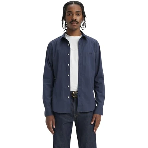 Offerta a tempo: Levi's Long-Sleeve Battery Housemark Slim, Uomo, Naval Academy, XS - 25% da 60.00 € a 44.99 €