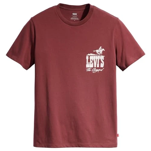Levi's Graphic Crewneck Tee Camiseta, Western Logo Back Red Mahogany, S para Hombre