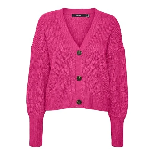 Limited-time offer: VERO MODA Women's Vmlea LS V-Neck Cuff Cardigan Noos Cardigan, Pink Yarrow, S from 20.00 £ to 20.00 £ (save 0.00%)