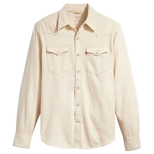 Levi's Barstow Western Standard Camisetas Woven, Eddlyn Ecru, S para Hombre