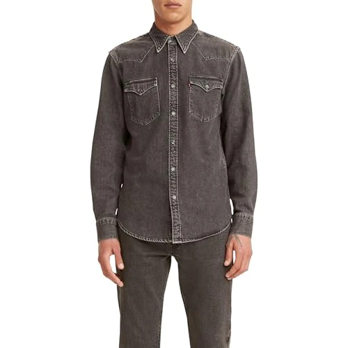 Levi's Mężczyźni Barstow Western Standard Shirt, Black Washed, XS
