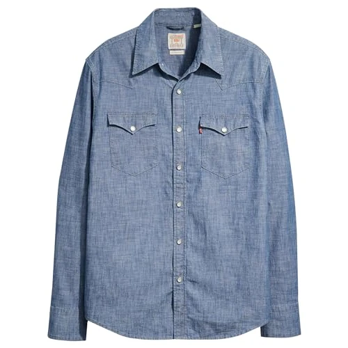 Oferta limitada: Levi's Barstow Western Standard Camisetas Woven, Grant Mid Blue Chamb, XS para Hombre de 42.50 € a 42.50 € (ahorro 0.00%)