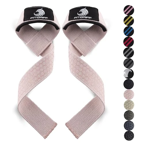 Limited-time offer: Fitgriff® Lifting Wrist Straps for Weightlifting, Gym, Deadlift, Workout (Made of Premium Cotton & Padded) - Men & Women (XS, Blush Pink (Silicone-Grip)) from 31.93 £ to 31.93 £ (save 0.00%)
