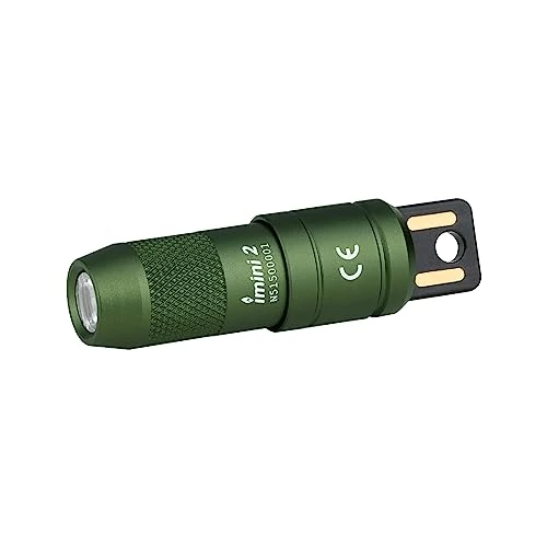 OLIGHT iMini 2 Mini LED USB-Aufladbare Taschenlampe Schlüsselhänger mit magnetischen Basis, 50LM 19,5g EOS Schlüsselbund Handlampe, IPX6 Kleine Flashlight für Camping, Outdoor, Notfälle (OD Green)