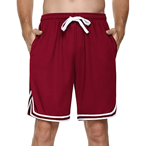 Limitiertes Angebot: Litherday Shorts Herren Sportshorts Kurz Hosen Streifen Jogginghose Sommer Traininghose, Rot, XL von 22.99 EUR auf 14.99 EUR (Spare 35%)