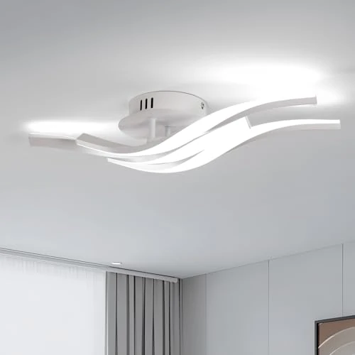 Oferta limitada: Comely Lámpara Plafón LED 24 W (≈2.700 lm) – Diseño Onda Moderna en Aluminio 52 cm, Luz Fría 6500 K para Salón, Cocina, Pasillo y Dormitorio de 27.99 € a 27.99 € (ahorro 0.00%)