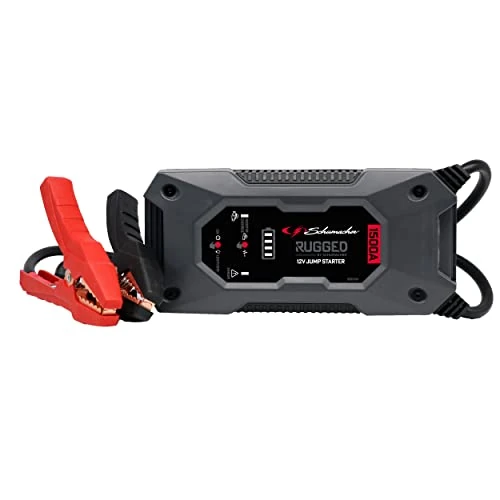 Schumacher Electric SBX462 - Avviatore Auto 1500A 12V - Booster al Litio con Morsetti Sicuri - Motori Benzina 8L / Diesel 6L - USB, LED - Modalità Override e Pre-Boost
