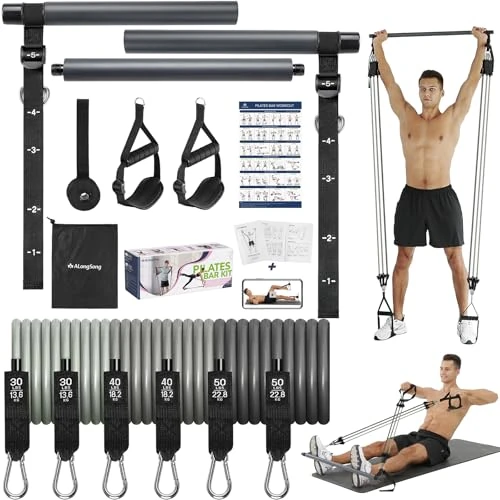Offre limitee: ALongSong Elastiques de Musculation Barre de Pilates avec 6 Bandes de Résistance Élastique 240LBS Ancrage de Porte Réglable Amovible pour Fitness Yoga Étirement Squat de 53.99 EUR a 53.99 EUR (economie 0%)
