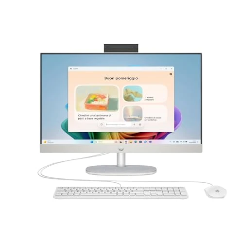 HP 24-cr0002sl All-in-One, AMD Ryzen 3 7320U, 8 GB RAM LPDDR5, 512 GB SSD NVMe, geïntegreerde AMD Radeon, 23,8 inch FHD IPS, WLAN, geïntegreerde audio met 2 W, Windows 11, geen touch, wit