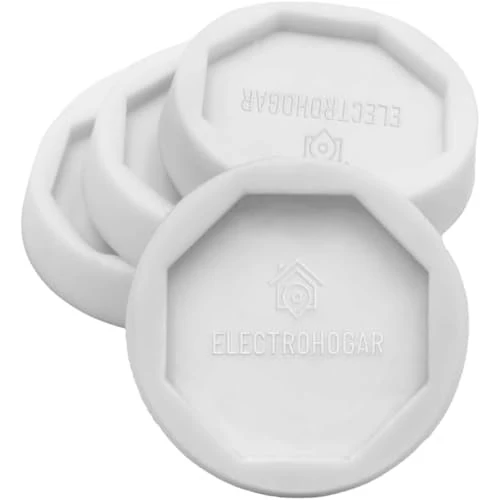 Washing Machine Vibration Dampener | 4 Shock Absorber Pads Compatible with Bosch, Balay, Siemens, AEG, Electrolux, etc (White)