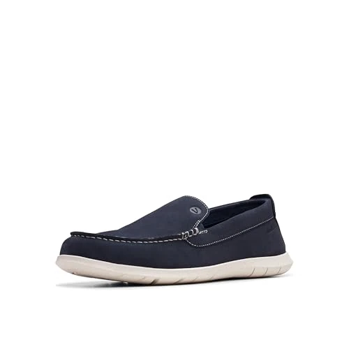 Clarks Herren Flexway Step Mokassin, Marineblaues Velours, 39.5 EU